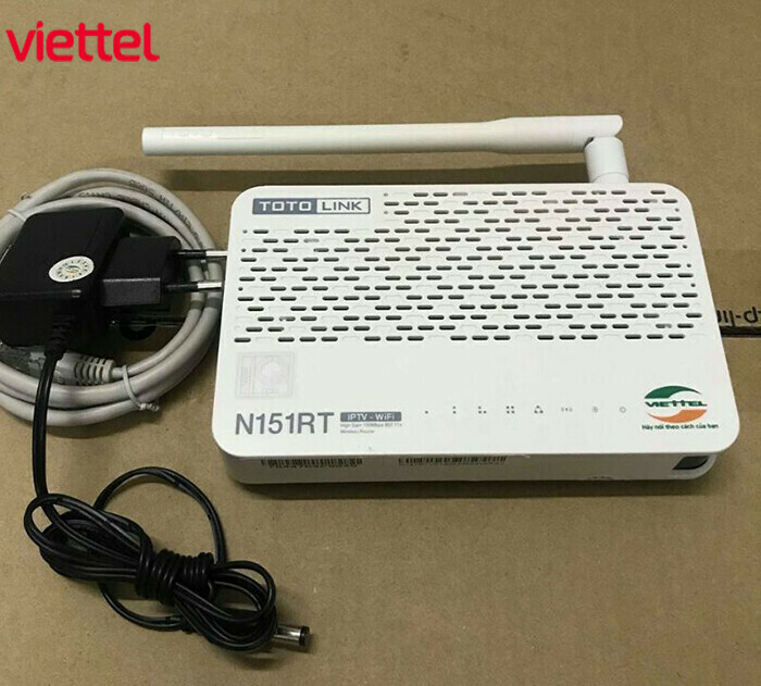 Thiết bị router Totolink N151RT + Converter được Viettel sử dụng lắp đặt cho khách hàng 