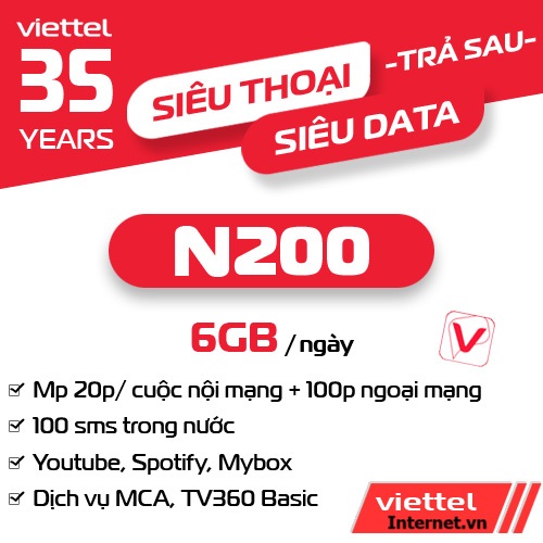 gói trả sau n200 Viettel