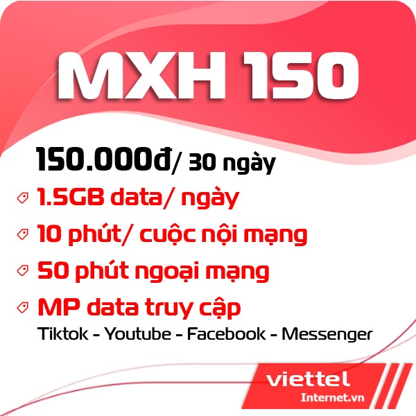 Gói cước MXH150 Viettel