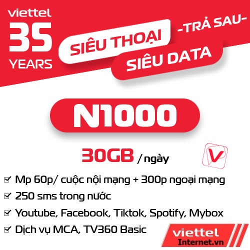 Gói Cước N1000 Viettel