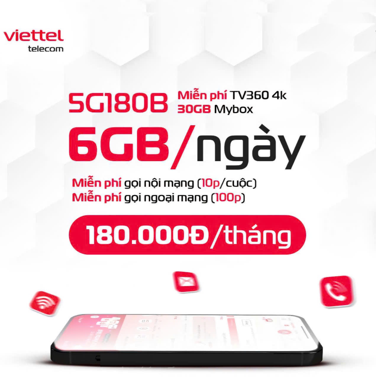 Gói cước 5G180B Viettel