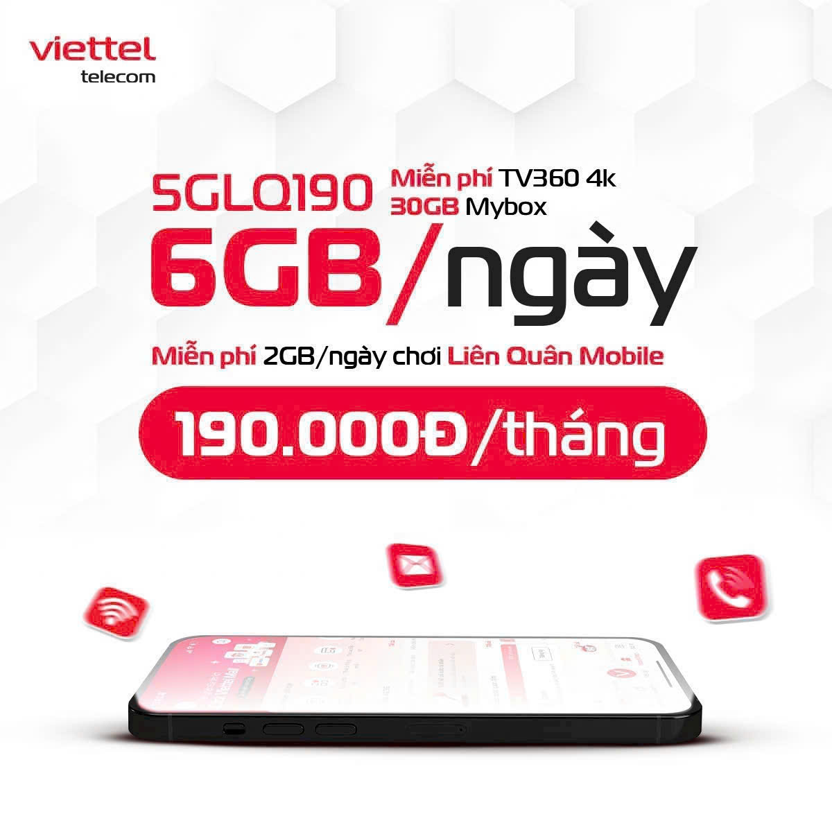 Gói Cước 5GLQ190 Viettel