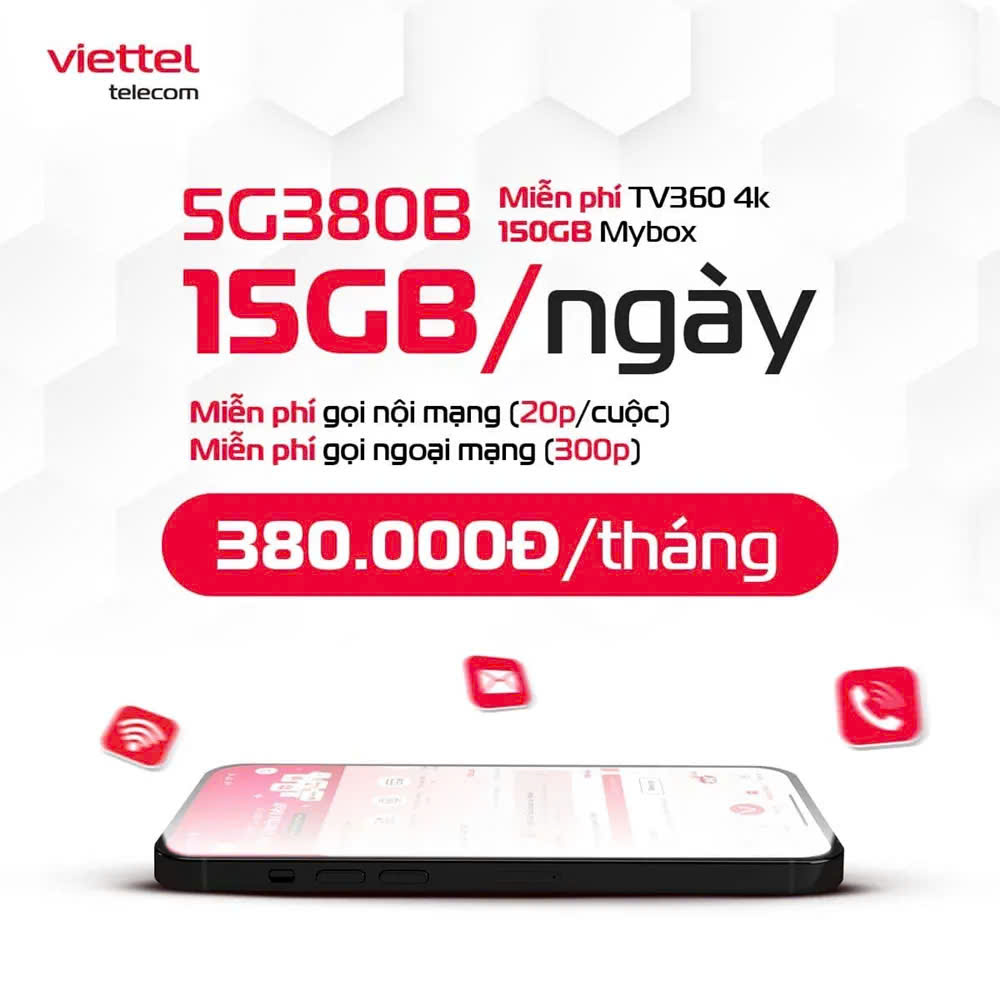 Gói Cước 5G380B Viettel