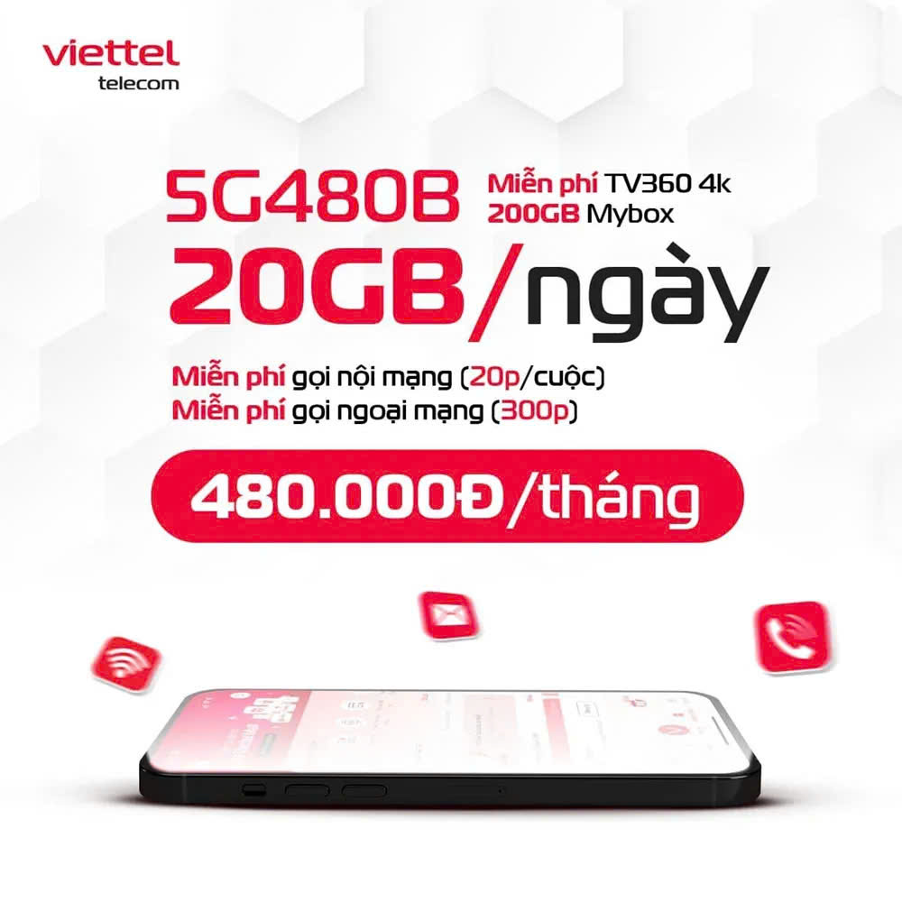 Gói Cước 5G480B Viettel