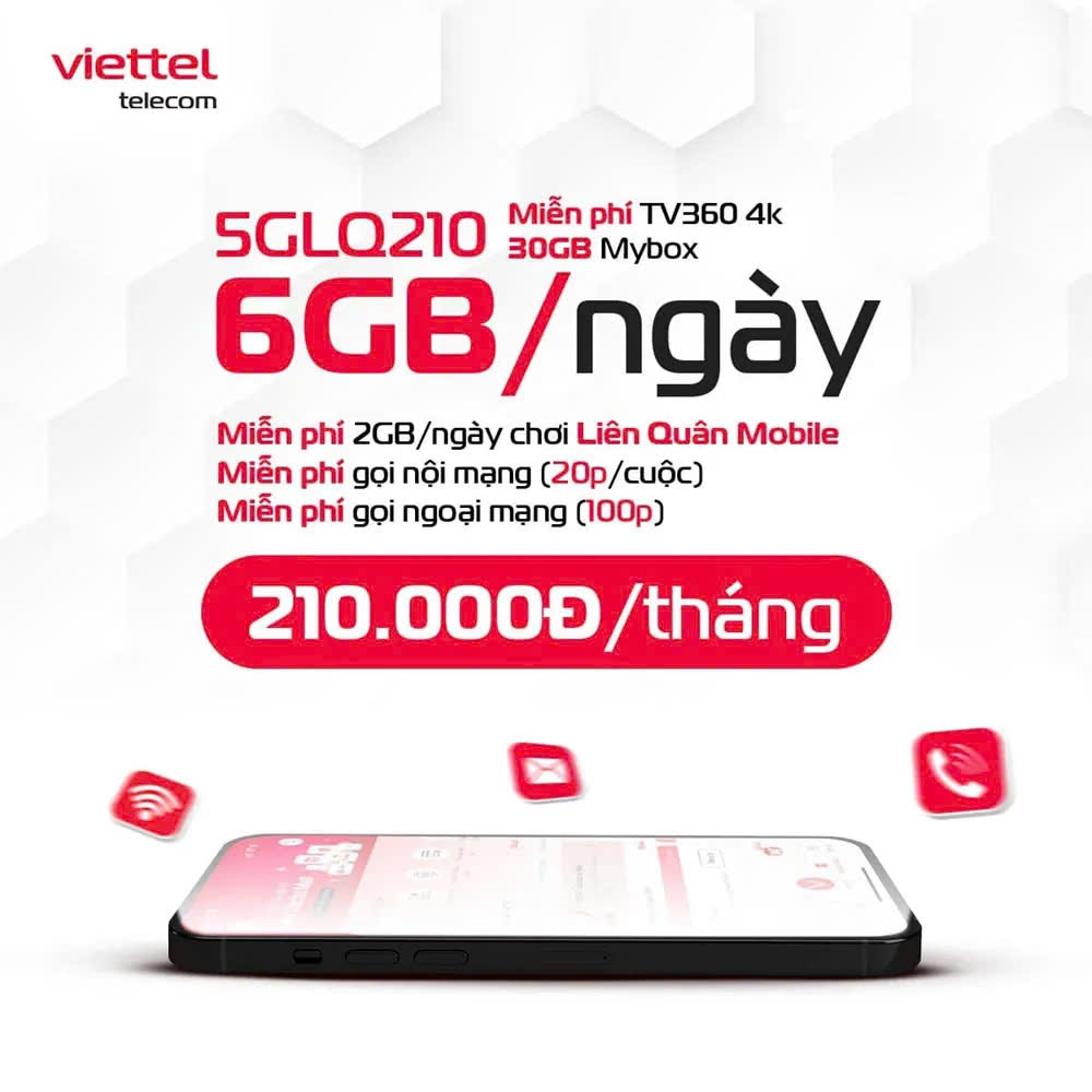 Gói Cước 5GLQ210 Viettel