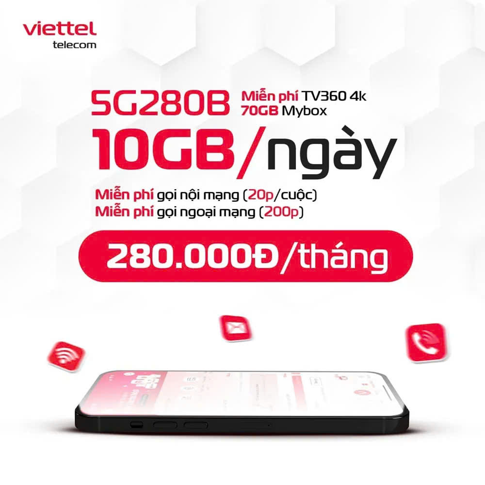 Gói cước 5G280B Viettel