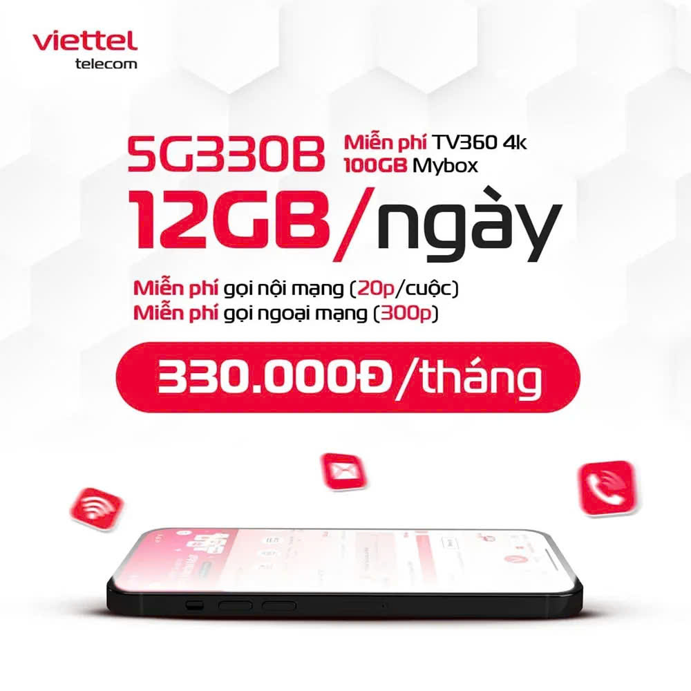 Gói cước 5G330B Viettel